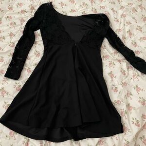 Elegant Black Lace Women's Dress